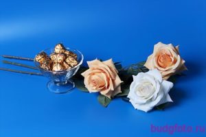 Натюрморт конфеты и розы